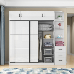 Guardaroba, camera da letto, porta scorrevole, armadietto per la casa, semplice e moderno, facile da montare per bambini, pressa per <span class=keywords><strong>vestiti</strong></span> in legno - Product Image 3