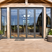 Portail de jardin pliant en aluminium thermolaqué avec panneaux en verre pour patio, cour, entrée de villa et projets extérieurs personnalisés