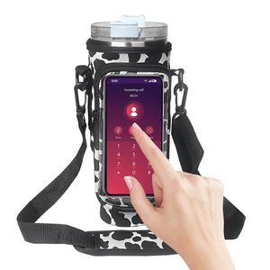 Hot bán 40 oz cách điện nước bằng thép không gỉ chai với xử lý và rơm <span class=keywords><strong>Neoprene</strong></span> Ice Bar chai bọc - Product Image 4