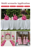 A8971 Bouquet de fleurs artificielles en soie rose vif de 19 pouces, roses artificielles, centre de table de mariage, chemin de table pour chaises et allée