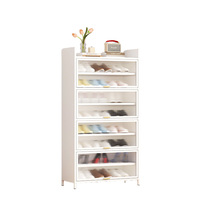 Meuble à chaussures transparent en acrylique grande capacité, organisateur de chaussures en métal à 9 niveaux pour la maison, la chambre et l'entrée