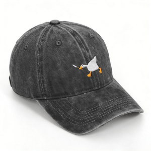 Nuovo Cappellino da Baseball a 6 Pannelli in Cotone con Fibbia in Rame Dorato, Design 'Biting Knife White Goose', Trendy e Versatile per Uomo e Donna - Product Image 4