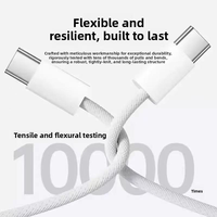 Câble de charge rapide USB-C 60W Power Delivery 1M en cuivre pur tressé pour téléphone portable, tablette et ordinateur portable