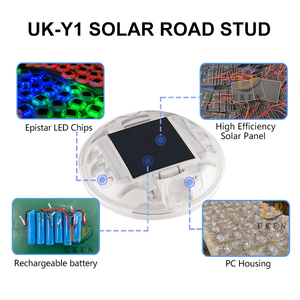Road Safety <strong>Warning</strong> Light Solar Powered Yellow Flashing Blinking Strobe <strong>LED</strong> Road Work Marking Stud <strong>Flare</strong> <strong>Traffic</strong> Light - Product Image 2