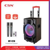 MT-1210 Haut-parleur de fête portable en bois de 12 pouces avec lumière circulaire RGB, TWS, pour karaoké extérieur, OEM ODM, vente chaude