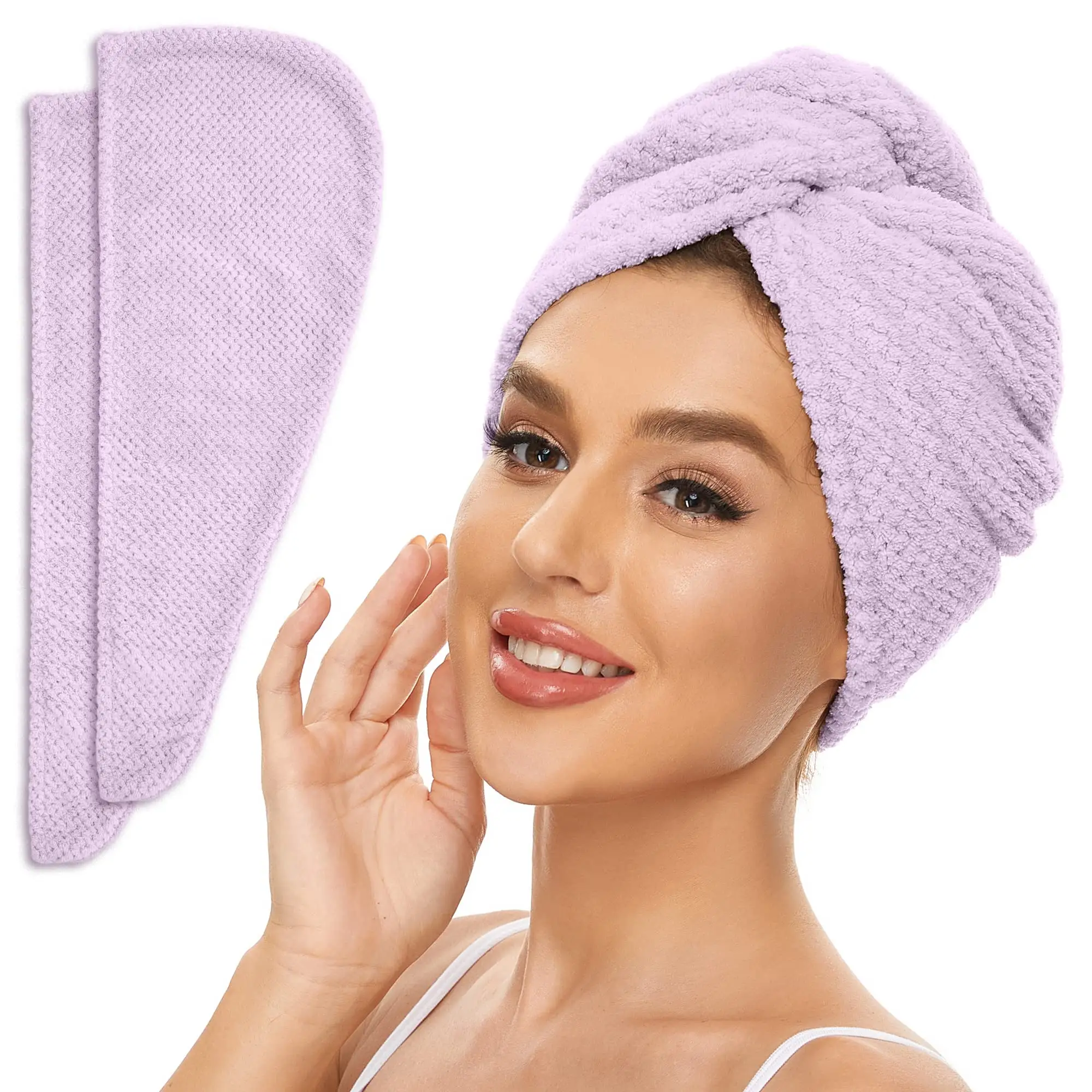 Lightweight soft hair turban towel super absorbent easy to wear hair towel quick dry microfiber hair towel