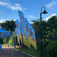 Plume personnalisée larme aluminium Plus mât de drapeau en fibre de verre drapeau de plage