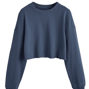 Sudadera con capucha personalizada para mujer, informal, de manga larga, con bajo sin rematar, estilo crop top, gris, talla M - Tienda de ropa para mujer - Product Image 6