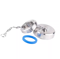 KQ Sanitaire, acier inoxydable de qualité alimentaire, ISO 3A SMS DIN Inox Ss 304 316, bouchon aveugle, couvercle, union à marteau avec chaîne