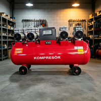 Compresor de Aire Portátil Silencioso Sin Aceite con Sistema de Compresión a Prueba de Polvo y Funcionamiento Seguro, Motor de 4x750W, Tanque de Almacenamiento de 200L