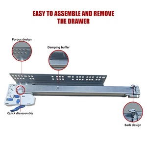 Hot Selling Style Easy to Install Hidden 3D Adjustable Soft Close Office Furniture Drawer Slide <b>Rebound</b> 3-fole Drawer Slides - Product Image 3