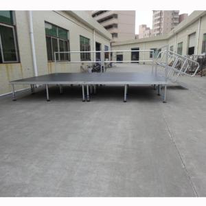 Plateforme de scène événementielle portable réglable en hauteur avec pieds en aluminium, montage facile et surface antidérapante pour utilisation avec éclairage DJ - Product Image 1