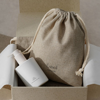 MOQ100 Sacs en lin à cordon personnalisés avec logo imprimé pour cadeaux, vêtements, emballage de luxe résistant à la poussière