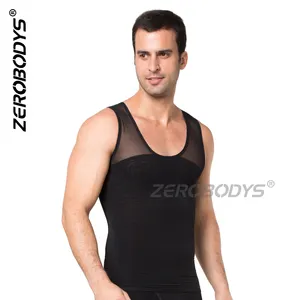 MeiSu-camiseta interior adelgazante para hombre, ropa interior moldeadora de cuerpo, camiseta sin mangas de compresión para ginecomastia, T081