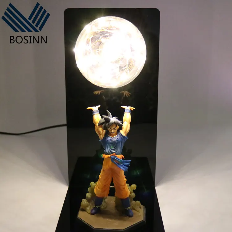 Animation Statue Birthday Gift Dragon Ball Z Son Goku Table Lamp Bulb Flash RGB Color Change Table Night Lights