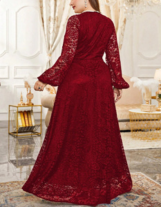 Abito <span class=keywords><strong>da</strong></span> <span class=keywords><strong>sera</strong></span>/banchetto elegante e modesto per damigella d'onore, lunghezza midi, vita naturale, taglie forti, ODM, lusso, ricami e diamanti - Product Image 3