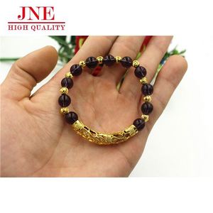 Bijoux de Dubaï Accessoire plaqué or Couple coréen Bracelet <span class=keywords><strong>Obi</strong></span> plaqué or Lucky Crystal Colorfast Hommes et femmes Agate Bead - Product Image 6