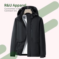 Vestes décontractées pour hommes R&U, logo personnalisé disponible, fermeture éclair, imperméable, randonnée, vêtements de sport de plein air