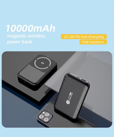 Capacité de puissance élevée Mini 10000mAh Banque d'alimentation sans fil magnétique Chargeur d'alimentation magnétique ultra mince populaire avec support mobile