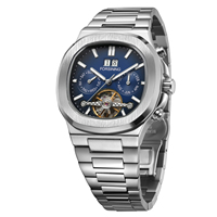 Montre mécanique automatique pour homme, squelette, multifonction, date, mois, calendrier, bracelet en acier inoxydable, 40 mm, montre-bracelet pour homme
