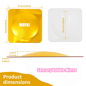 Espejos de Pared Convexos con Burbujas para Estimulación Táctil y Exploración Sensorial, 9 Piezas, Espejos de Pared Acrílicos con Burbujas para Preescolar - Product Image 6