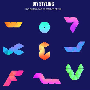 Tuya Smart WIFI DIY Design Colorful RGBIC Triangle <b>Wall</b> <b>Panels</b> Led Light with Music Sync for Game Room Decor - Product Image 3