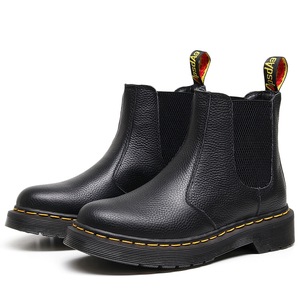 Bottes mi-mollet à plateforme pour femmes, grande taille, en cuir de vache véritable, chaussures épaisses pour femmes, <span class=keywords><strong>bottines</strong></span> mi-mollet style universitaire - Product Image 4