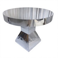 Table à gâteau de mariage en acier inoxydable en forme de diamant argenté