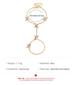 2013 moda mujeres niñas arnés <span class=keywords><strong>de</strong></span> mano hermosa cadena <span class=keywords><strong>de</strong></span> <span class=keywords><strong>oro</strong></span> cristal flor esclavo pulsera anillo Aleación <span class=keywords><strong>de</strong></span> moda <span class=keywords><strong>para</strong></span> regalo <span class=keywords><strong>de</strong></span> boda - Product Image 6