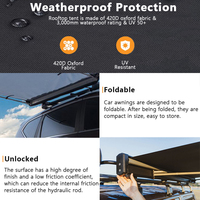 Auvent latéral de voiture moderne en acier inoxydable 420D, tissu Oxford, protection UV 50+, protection contre le soleil et la pluie, 270 degrés, rayon de 2m/2,5m