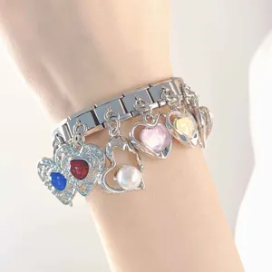 Hapiship 2024 nueva moda romántica corazón amor encanto italiano enlaces ajuste 9mm pulsera de acero inoxidable DIY hacer joyería DJ651 - Product Image 2