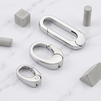 Fermoir à ressort ovale en acier inoxydable pour bracelet, collier, accessoire de bijouterie, breloque de sac à dos style Instagram, compact et polyvalent