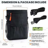 Pochette d'entraînement pour chiens en tissu Oxford imperméable avec distributeur de sacs à déjections, sangle ajustable pour la taille et l'épaule, sac de promenade pour animaux de compagnie, personnalisable OEM