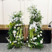 Model Lengkungan Bunga Sutra Buatan Tangan dengan Hiasan Tanduk Rusa untuk Dekorasi Pernikahan dan Meja Konferensi