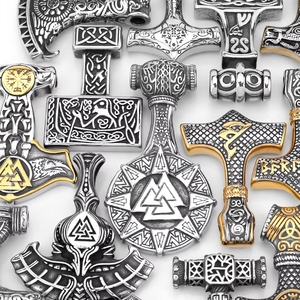 Listo para Enviar: Lujoso Collar de Joyería Vikinga con Colgante Martillo de Thor Mjolnir de Acero Inoxidable 316L, Runa Nórdica, Estilo Biker, Venta al por Mayor RTS - Product Image 4