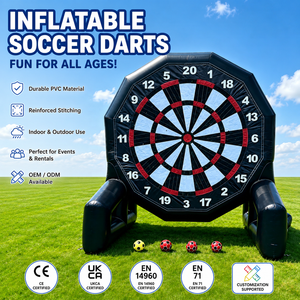 Tablero de dardos inflable grande de fútbol con velcro, juego deportivo con bolas adhesivas para <span class=keywords><strong>alquiler</strong></span> en eventos - Product Image 2