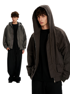 Chaqueta Bomber con Capucha Estilo Americano 11KN, para Hombre y Mujer, Primavera, Vintage, Informal, Holgada, con Múltiples Bolsillos y Cierre - Product Image 1