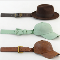 Sangle de chapeau en cuir PU coloré personnalisée avec boucle ardillon métallique pour casquettes Snapback et Trucker, fermeture réglable, OEM
