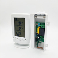 Controlador de temperatura del termostato programable de habitación inalámbrico de diseño Domisi WTS2100 con programas de calor y refrigeración P1 ~ P8