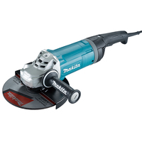 Meuleuse d'angle Makita GA9080FX1 2800W 230mm (9 pouces) avec interrupteur à gâchette et frein mécanique, pour travaux lourds de découpe et de meulage du métal