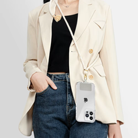 Cordon de luxe pour téléphone portable, tour de cou ou bandoulière, pour femmes, avec patch disponible, en corde de coton, accessoires pour téléphone portable