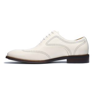 Zapatos Oxford de Cuero Genuino de Alta Gama, Estilo Británico, Formales para Negocios, con Punta en Pico, Hechos a Mano, con Cordones, para Novio, Siempre a la Moda - Product Image 3