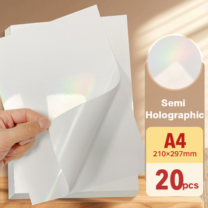 20 Feuilles Autocollantes A4 Mat - Étiquette Pleine Page Imprimable Laser/Jet D'encre