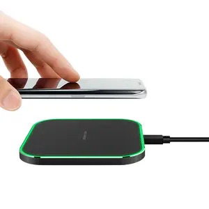 LED light QI wireless charger with multi colors for iphone Sam sung fast charging 10W 15W portable wireless charger