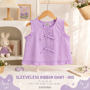 Permite a las niñas disfrutar de los días soleados con la camisa sin mangas con lazo, que ofrece comodidad de algodón suave y un look dulce y divertido. - Product Image 3