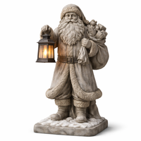 Statue de Père Noël en résine vintage WeiVista, sculptée à la main, décor extérieur personnalisé par le fabricant