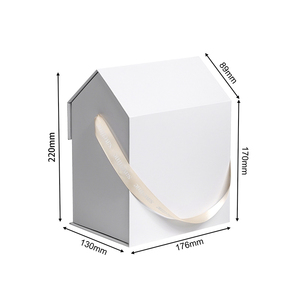 Boîte cadeau en papier rigide en forme de maison de luxe personnalisée avec fermeture magnétique à poignée en <span class=keywords><strong>ruban</strong></span> emballage en carton pliable - Product Image 2