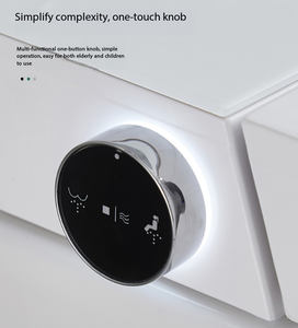 Smart Toilet Set High-<b>Tech</b> Features Foot Sensor Wall-Mount Ceramic Bowl Air-Drying Heated Seat Elongated S-Trap Remote Included - Product Image 4