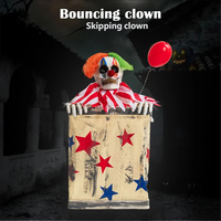 Nouvelle Décoration Animatronique Effrayante pour Halloween : Accessoire de Clown à Activation par Mouvement pour Fêtes et Parcs à Thème
