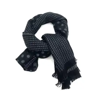Жаккардовая шаль из пашмины с логотипом на заказ, вышивка, кашемировые шерстяные шарфы, шаль, мужской шарф